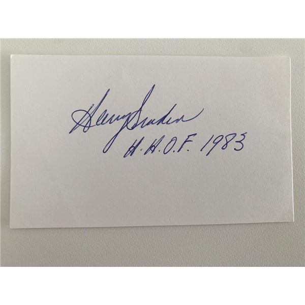 Hockey HOF'er Harry Sinden original signature
