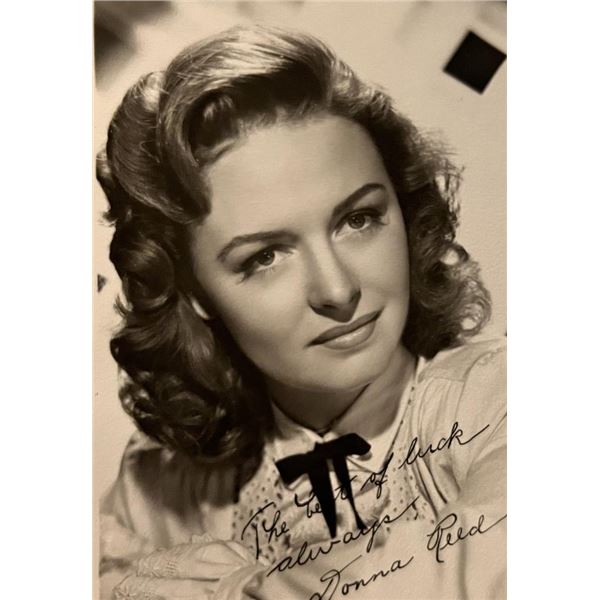 Donna Reed facsimile signed photo. 3x5 inches