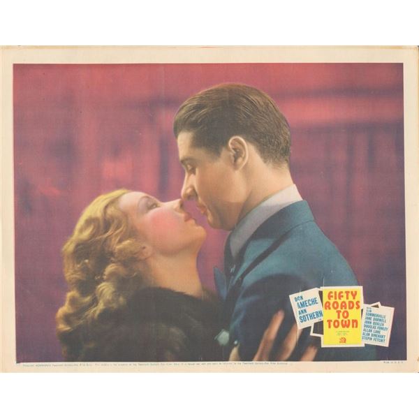 Fifty Roads to Town 1937 original vintage lobby card