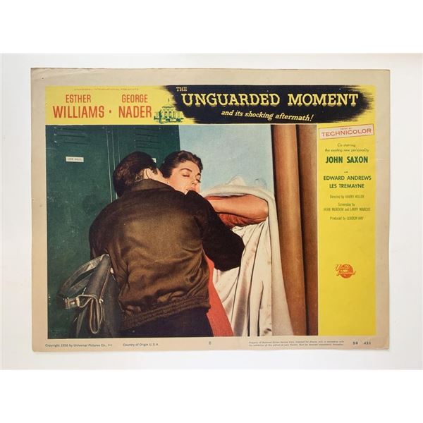 The Unguarded Moment original 1956 vintage lobby card