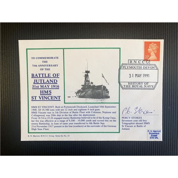 Percy Stokes signed first day cover