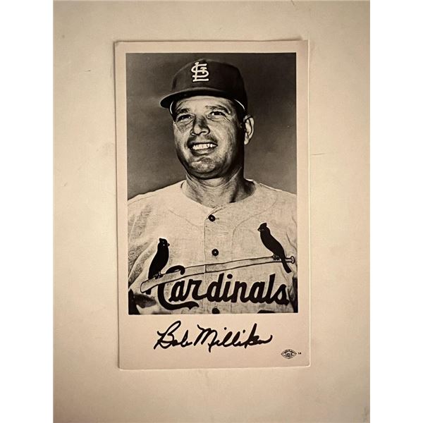 Bob Milliken facsimile signed photo. 3x5 inches