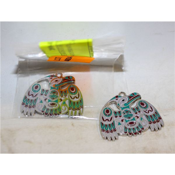 JOE WILSON SET OF TWO RAVEN NATIVE PENDANTS