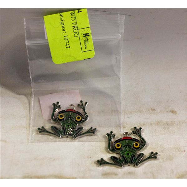 A.EVERSON SET OF TWO FROG NATIVE PENDANTS