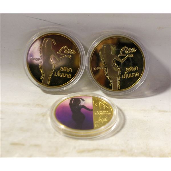 LOT OF 3 BLACKPINK LISA COINS
