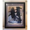 Image 1 : 32)  FRAMED, MATTED UNDER GLASS, "EAGLE'S