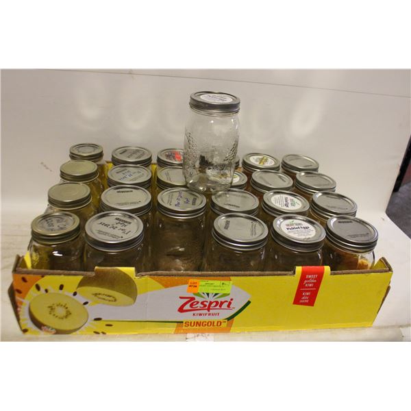 20 BERNARDIN AND 4 MASON 1L JARS