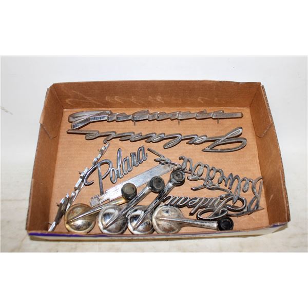 VINTAGE CAR CHROME PIECES FROM CAR SIDES,