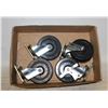 Image 1 : 4 CASTERS 5" DIAMETER W/ BRAKES 200LBS LOAD