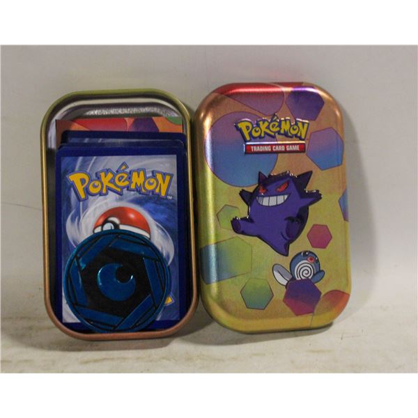 OPENED POKEMON MINI TIN 30 PLUS CARDS + COIN USED