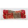 Image 1 : RED & BROWN BEADED BRACELET