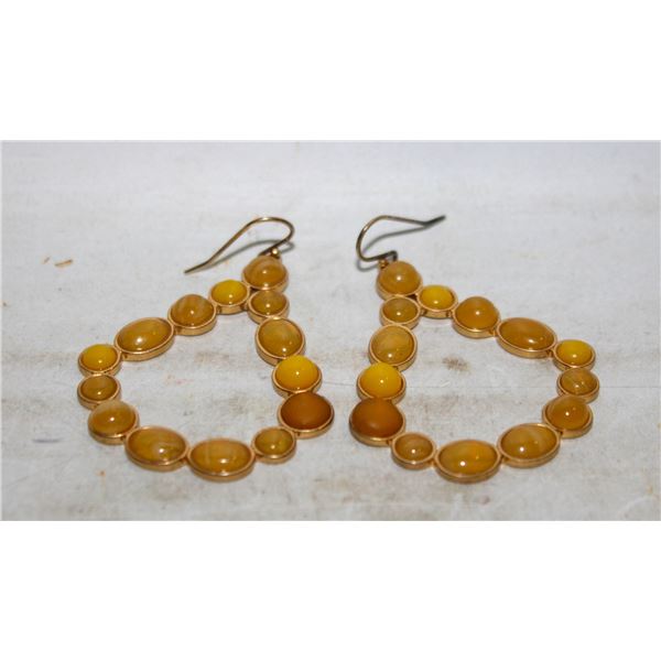 YELLOW BEADED EARRING