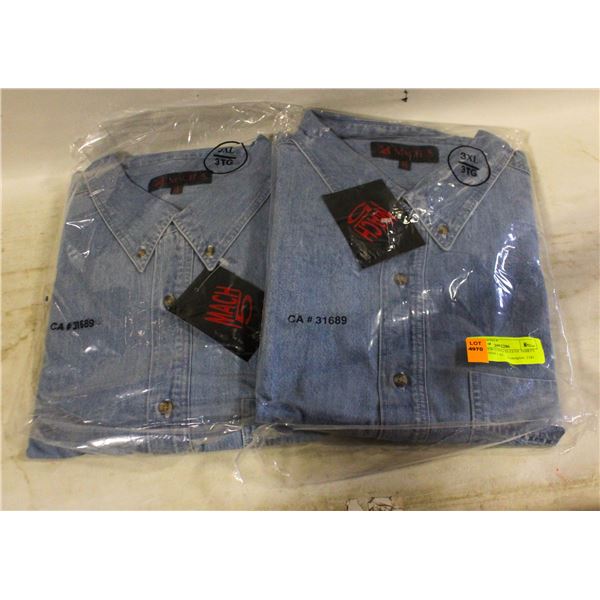#3097-2 NEW LONG SLEEVE SHIRTS BOTH DENIM 3 XL