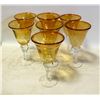 Image 1 : SET OF ARTLAND IRIS AMBER BUBBLE GLASS WATER/