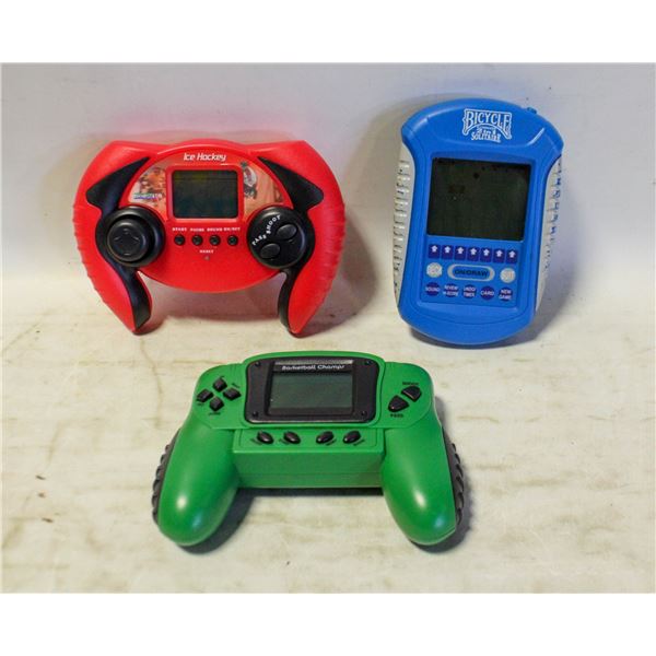 LOT OF 3 HANDHELD VIDEO GAMES