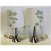 Image 1 : CONTEMPORARY CHROME DESK LAMPS W/SHADES- SET OF 2