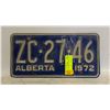Image 1 : 1972 ALBERTA LICENSE PLATE- PAIR