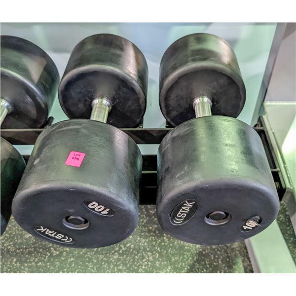 ONSITE: PAIR OF STAK 100LBS DUMBELLS