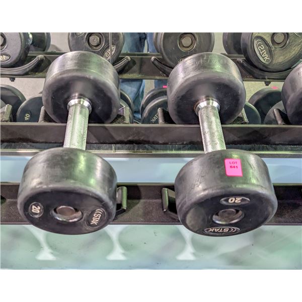 ONSITE: PAIR OF STAK 20LBS DUMBELLS