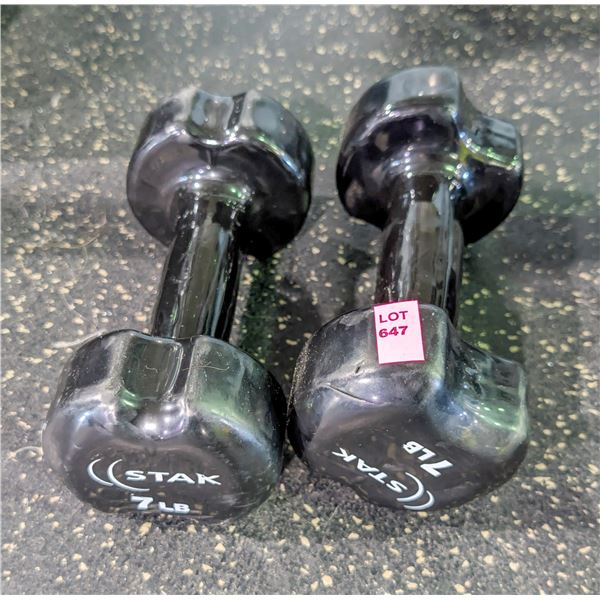 ONSITE: PAIR OF STAK 7LBS DUMBELLS