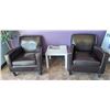 Image 1 : ONSITE: LOT OF 2 LEATHERETTE OCCASIONAL CHAIRS