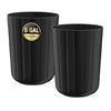 Image 1 : NEW 2PK OF 5 GALLON ROUND TOP BLACK TRASH BINS