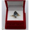 Image 1 : HEMATITE 10KT YELLOW GOLD RING SZ 5.5 IN RING BOX