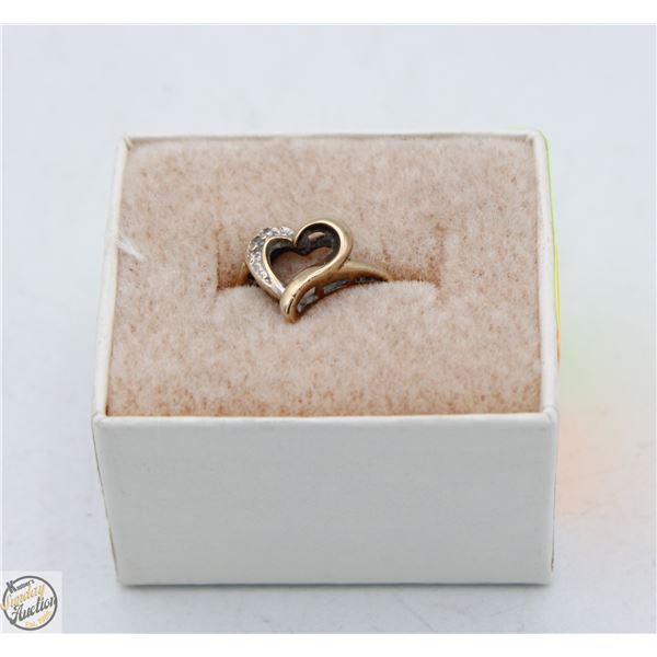 10KT YELLOW GOLD RING SZ 5 + MICRO DIAMONDS (2)