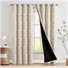 Image 1 : NEW 2 JINCHAN DAMAS YELLOW BEIGE CURTAIN KING 84"