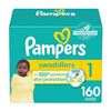 Image 1 : NEW REPACKED 160 DIAPERS PAMPERS SWADDLERS SIZE 1