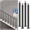 Image 1 : NEW SDFVSDF 4PCS BLACK STAIRS RAILING POSTS 37.4"