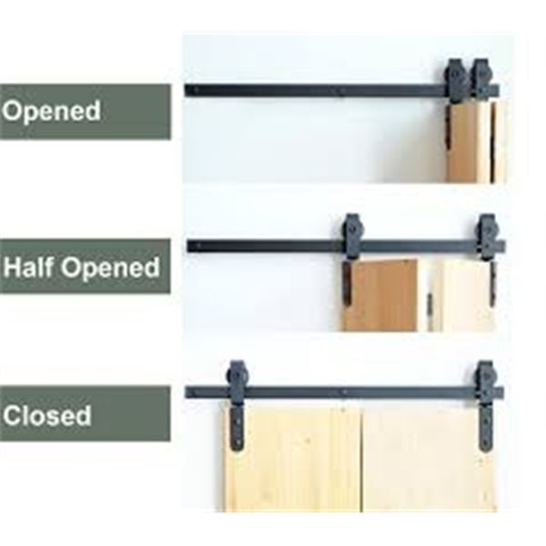 NEW WITH BOX DIYHD RUSTIC BLACK BIFOLD DOOR ROLLIN