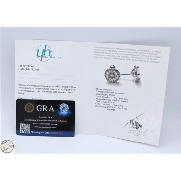 #3122-2.00 CT TW GRA CERTIFIED ROUND BRILLIANT CUT