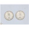 Image 1 : TWO CANADIAN 1954 SILVER 50 CENT COINS