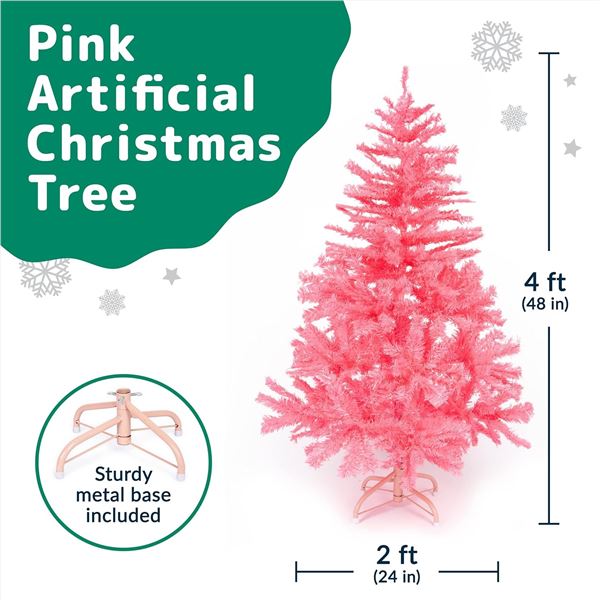 BRAND NEW PREXTEX 4FT PINK ARTIFICIAL TREE