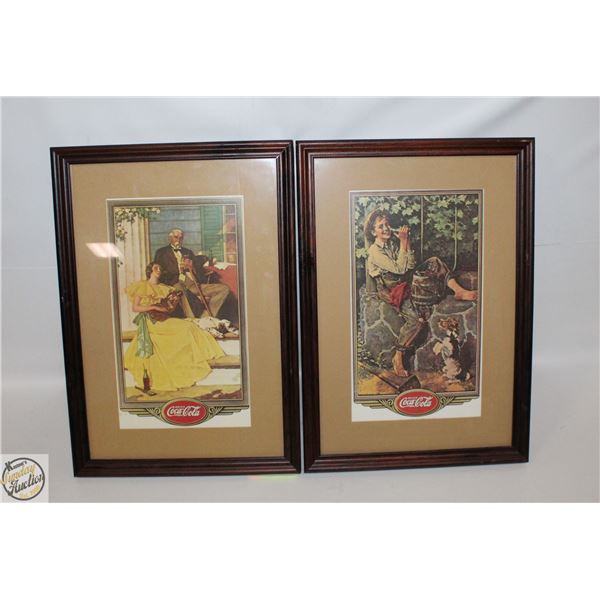 PAIR OF FRAMED NORMAN ROCKWELL COCA-COLA PRINTS