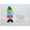 Image 1 : COLLECTIBLE GLASS CLOWN 9” TALL AND