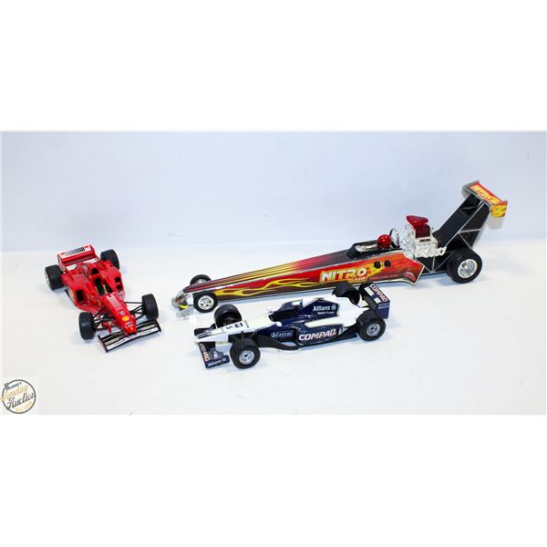 3 COLLECTOR RACE CARS INCLUDES GOLDLOK TOYS