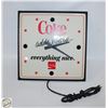 Image 1 : VINTAGE PLUG IN COCA-COLA CLOCK