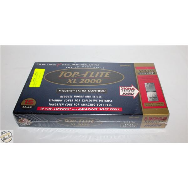 NEW SEALED TOP FLITE XL2000 15 GOLF BALL SET