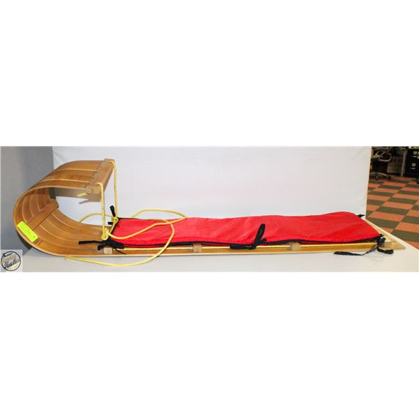CANADA 4FT WOOD SLEIGH TOBOGGAN-ESTATE