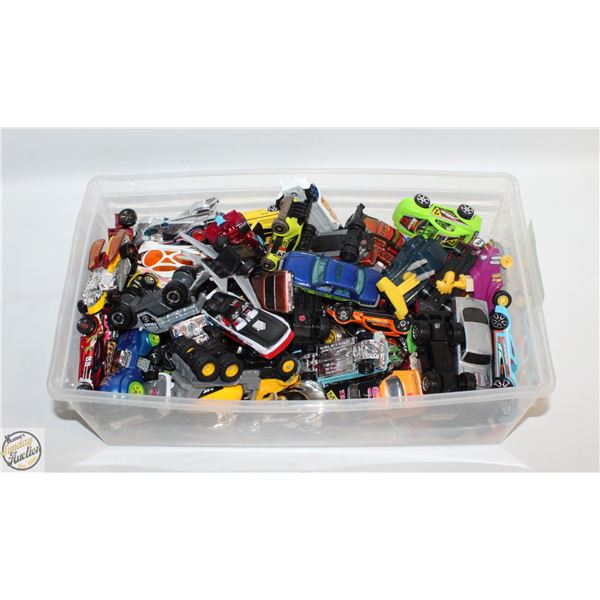 VINTAGE DIECAST MIXED CARS IN TOTE ALL