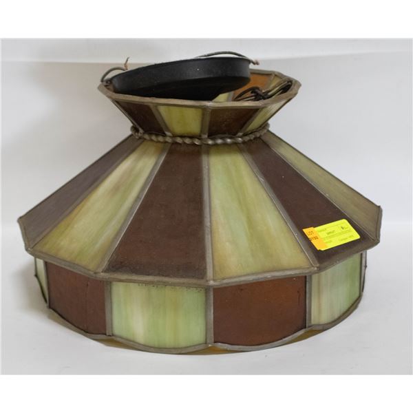 VINTAGE STAINED GLASS HANGING LAMP SHADE