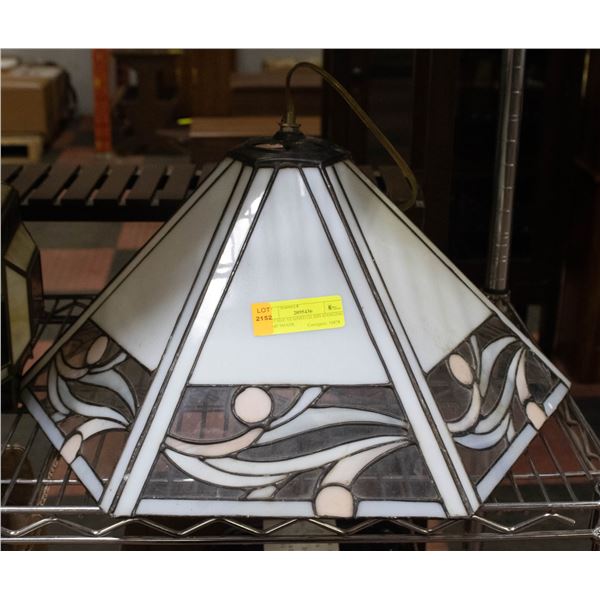 VINTAGE STAINED GLASS HANGING LAMP SHADE