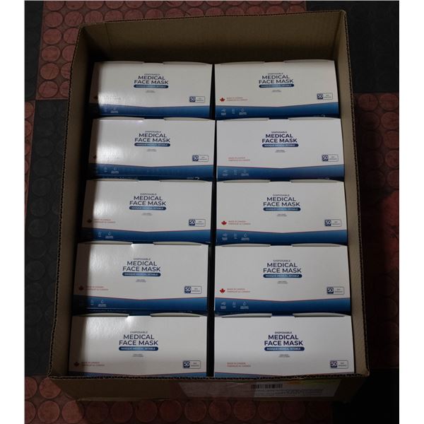 10X50PKS NEW OF DISPOSABLE LEVEL 2 BLUE FACE MASKS