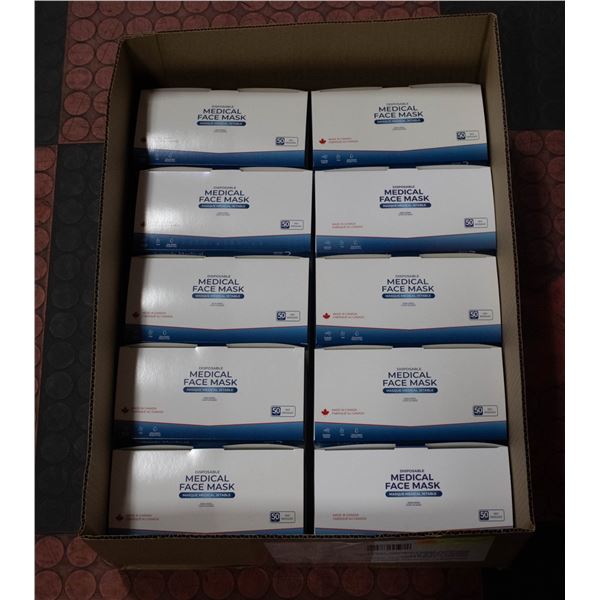 10X50PKS NEW OF DISPOSABLE LEVEL 2 BLUE FACE MASKS