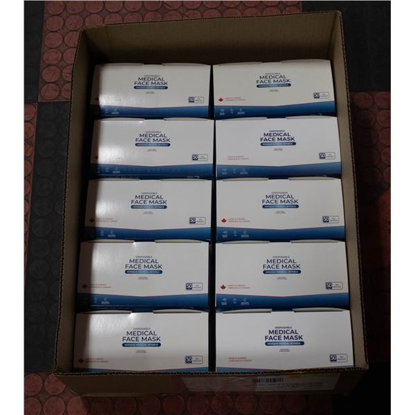 10X50PKS NEW OF DISPOSABLE LEVEL 2 BLUE FACE MASKS