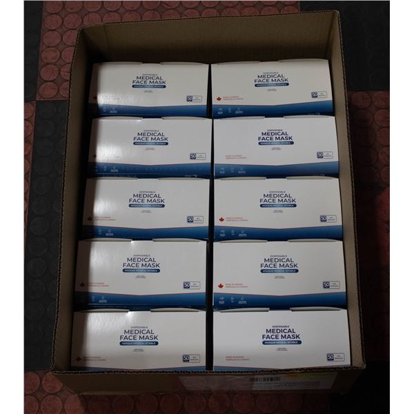 10X50PKS NEW OF DISPOSABLE LEVEL 2 BLUE FACE MASKS