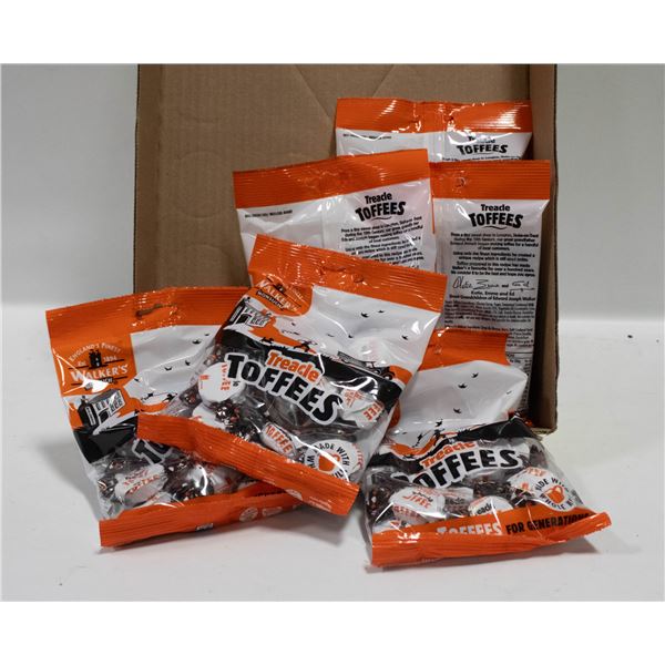SIX BAGS OF WALKERS ENGLISH TOFFEE