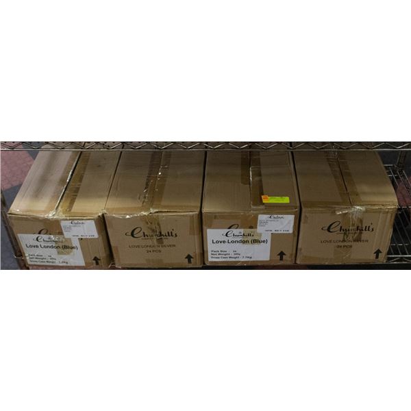 4 CASES OF 24PCS OF LOVE LONDON COOKIE TINS